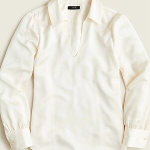 J. Crew Ivory Long Sleeve Blouse
